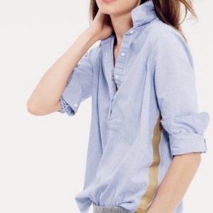 J. Crew Gold Side-Stripe Popover Shirt